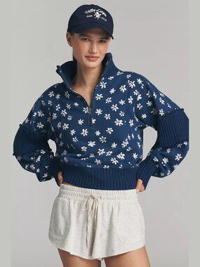 NEW Daily Practice Sizes M, XL Women's Indy Half-Zip Pullover Sweatshirt - Blue